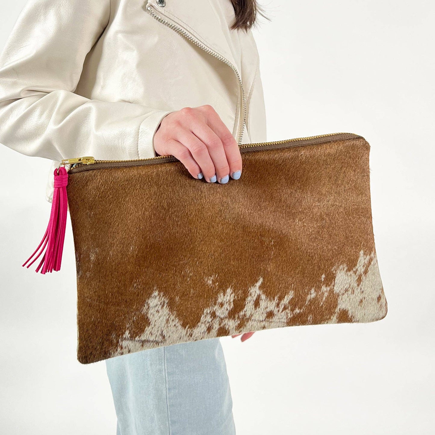 LARGE COWHIDE CLUTCH