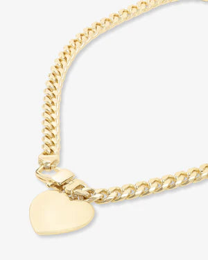 JULIAN XL HEART CUBAN CHAIN NECKLACE 16"