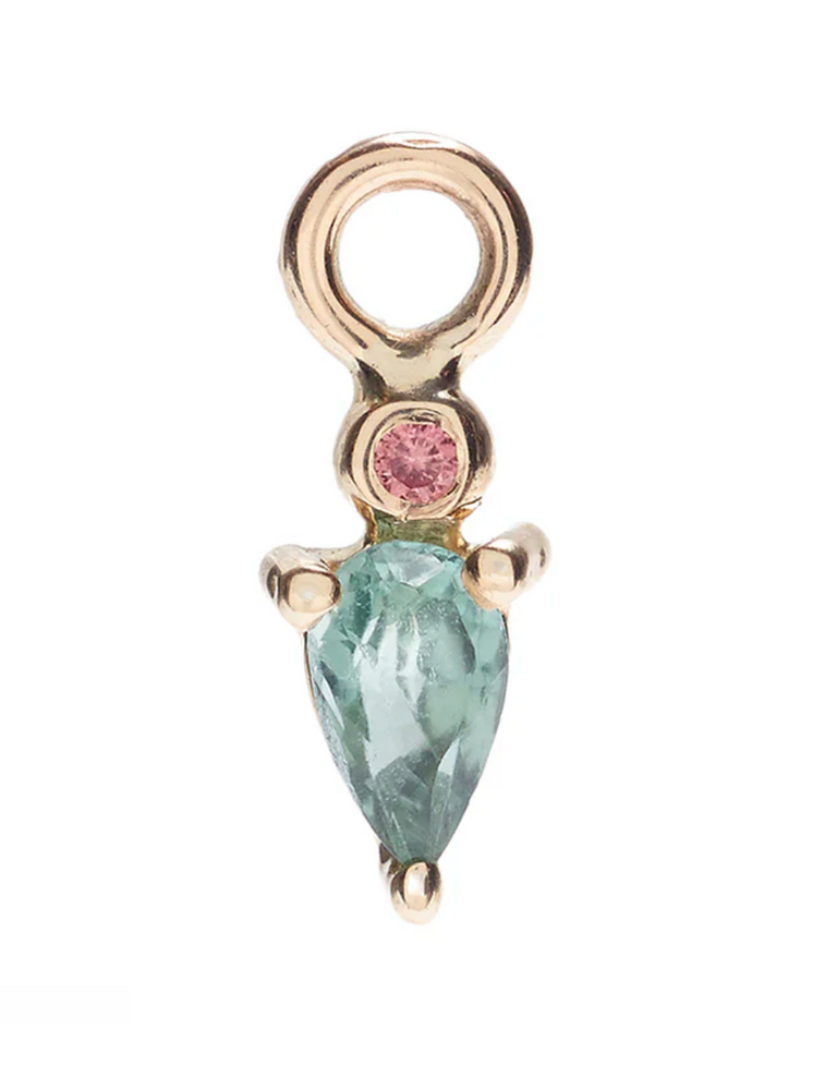 DROPLET CHARM WITH GREEN TOURMALINE