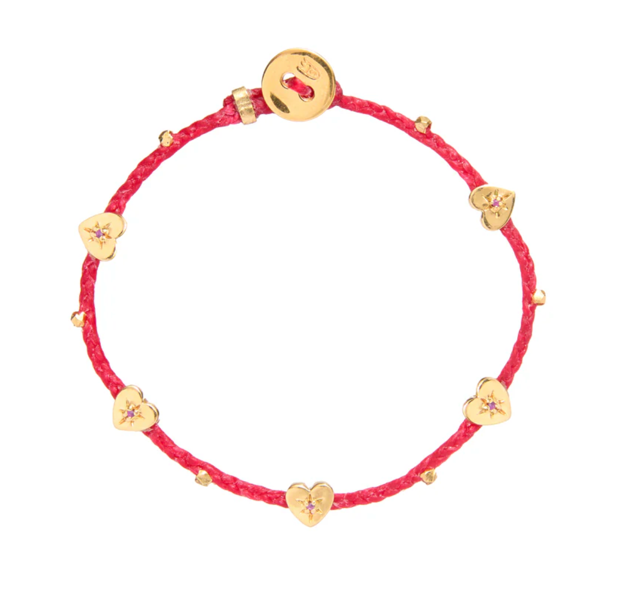 RUBY HEART CHARMS BRACELET